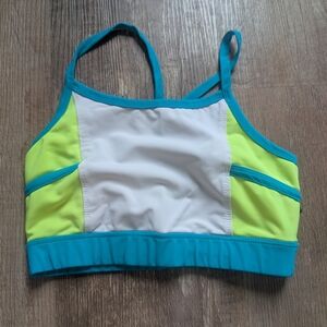 Kids Swim Top in Blue and Yellow